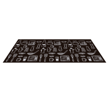 Unelte de bucătărie dreptunghiulare covor modern din vinil - TenStickers