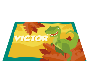 Covor de vinil cu nume personalizat dinozaur - TenStickers