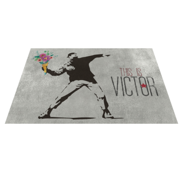 Covor de vinil personalizat buchet de flori bansky - TenStickers