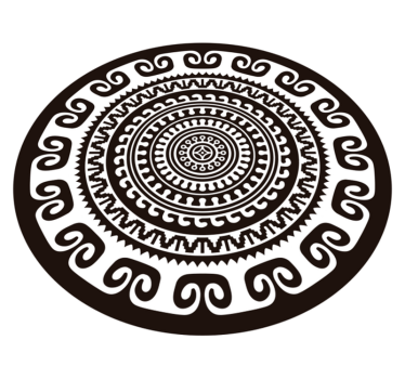 Covor circular din vinil mandala alb-negru - TenStickers