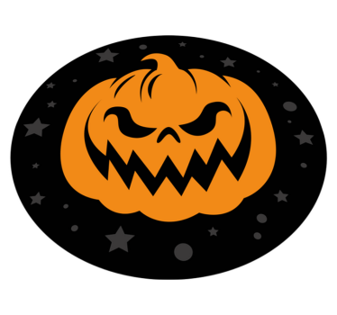 Dovlecei portocalii pe fundal negru covor living - TenStickers