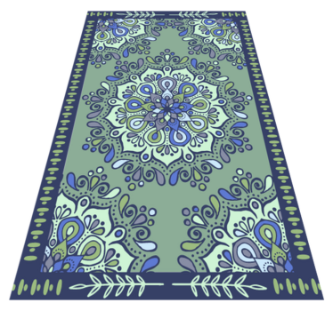 Mat de mandala verde decolorat - TenStickers
