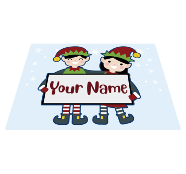 Spiriduși de crăciun personalizați cu covor cu nume de crăciun - TenStickers