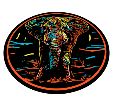 Covor de animale elefant multicolor - TenStickers