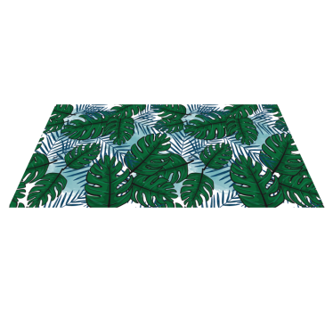 Verde monstera albastru frunze covor natură - TenStickers