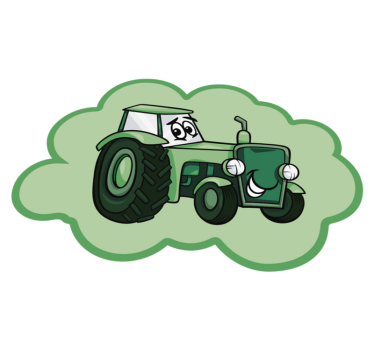 Covor verde din vinil pentru copii tractor - TenStickers