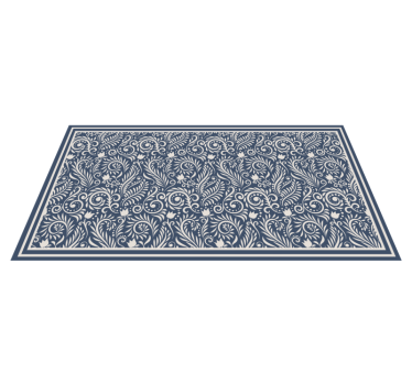 Contururi albe de flori covoare contemporane - TenStickers