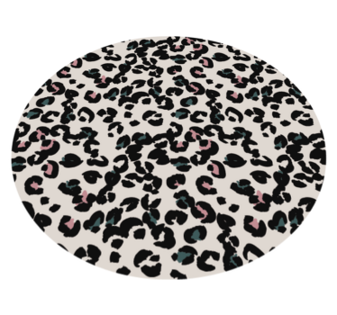 Covor rotund alb din vinil covor cu imprimeu leopard - TenStickers