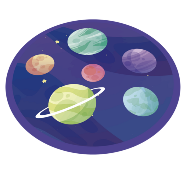 Covor de vinil diferite planete galaxia copii covor de vinil - TenStickers