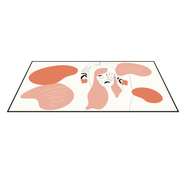 Femei stil elegant de artă cu flori covoare contemporane - TenStickers