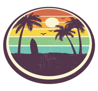 Covor retro plajă retro - TenStickers