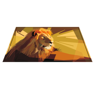 Covor de vinil pentru living leu desen animal mat - TenStickers