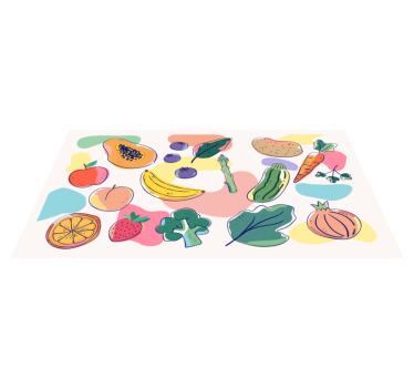 Fructe colorate. Pardoseala bucătăriei - TenStickers