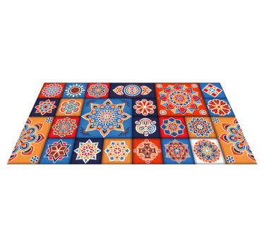 Pardoseli de bucătărie cu gresie florală colorată - TenStickers