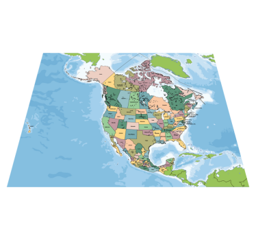 Covor harta vinilica harta nord-americana - TenStickers