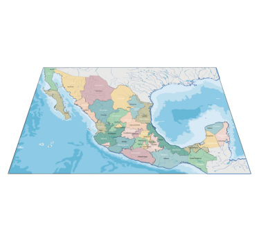 Covor de vinil harta lumii detaliu colorat al hărții - TenStickers