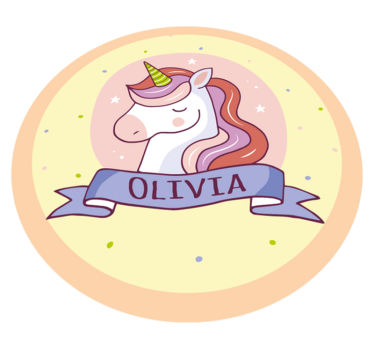 Unicorn cu covor personalizat pentru nume personalizat - TenStickers