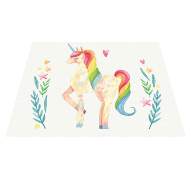 Cal de unicorn cu covor de animale de păr frumos - TenStickers