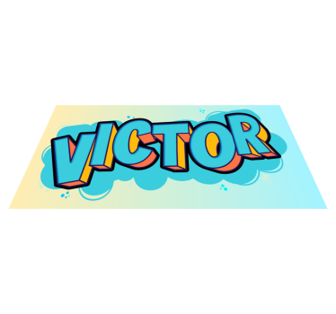 Covor de vinil cu nume personalizabil 3d - TenStickers