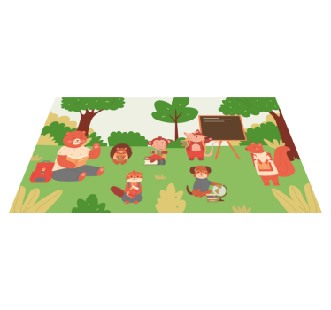 Animale de desene animate care merg la școală de șosea - TenStickers