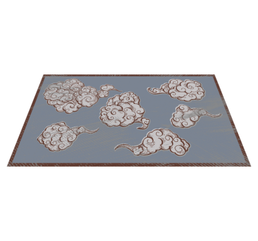 Covor vinil dormitor motive de nori ornate - TenStickers
