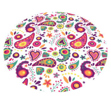 Covor vinil flori și plante model paisley colorat - TenStickers