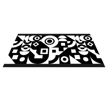Alergare de covor cu model geometric alb-negru pentru săli - TenStickers