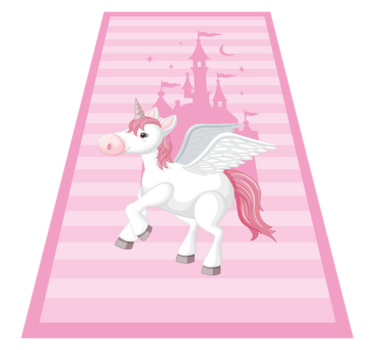 Unicorn cu covor de vinil pentru copii prințesă castel - TenStickers