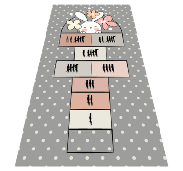 Covor din vinil joc nordic rabbit hopscotch - TenStickers