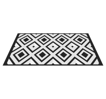 Covor retro din vinil cu diamante pătrate alb-negru - TenStickers