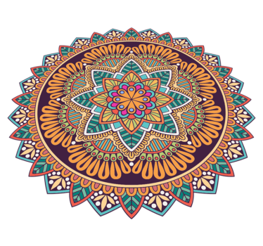 Flori colorate mandala mat mandala - TenStickers