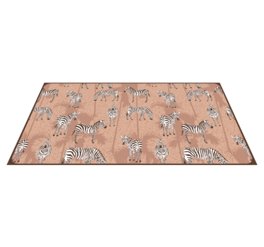 Covor vinil print animalier model de turmă de zebre - TenStickers
