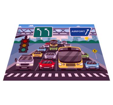 Covor de vinil drumuri timpul de joacă în trafic - TenStickers