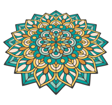 Mat mandala verde si portocaliu mandala mat - TenStickers