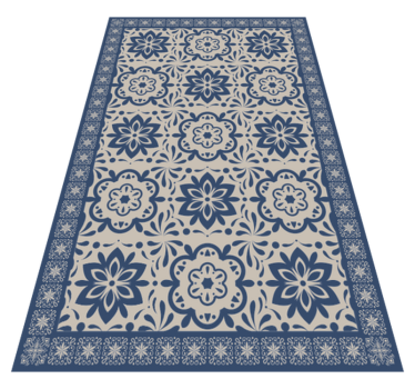 Albastru hidraulic florale temă faianță mat - TenStickers