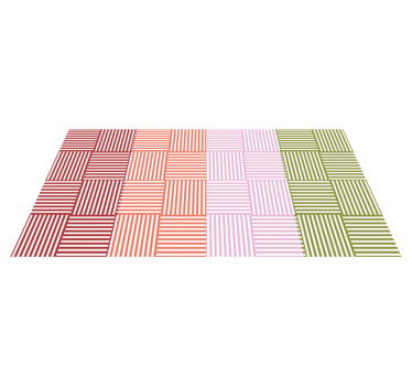 Covor geometric din vinil pătrate cu dungi colorate - TenStickers