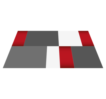 Covoare geometrice moderne de țiglă pătrată roșie, albă și gri - TenStickers