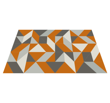 Covoare geometrice moderne de portocaliu și gri, dale moderne - TenStickers