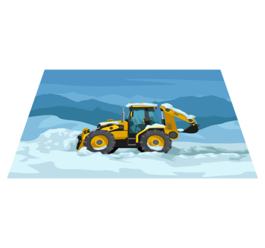 Covor de vinil pentru copii excavator de constructii - TenStickers