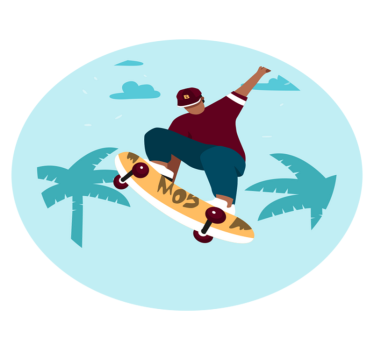 Covor de vinil Adolescenți ilustrație de skateboarding - TenStickers