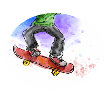 Alții covor de vinil ilustrație de skateboard - TenStickers
