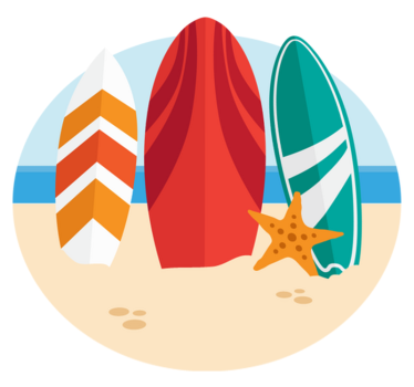 Covor de vinil pentru exterior trio de plăci de surf - TenStickers
