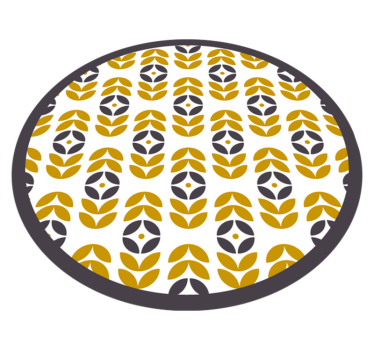 Covoruri vinil rotund model elegant de frunze - TenStickers