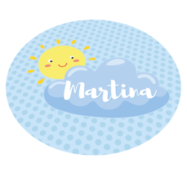 Soare și nori cu covor de vinil personalizat - TenStickers