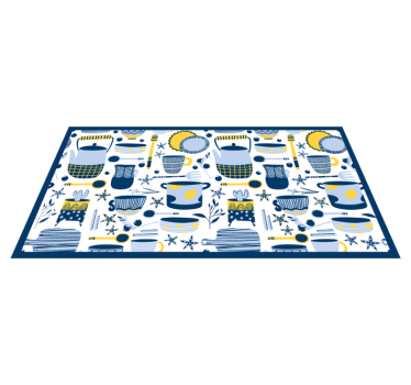 Covoare de bucătărie model platouri ceramice - TenStickers