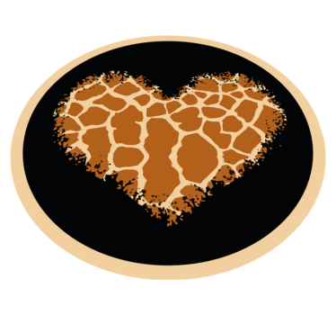 Covor vinil print animalier design de girafă cu inimă - TenStickers