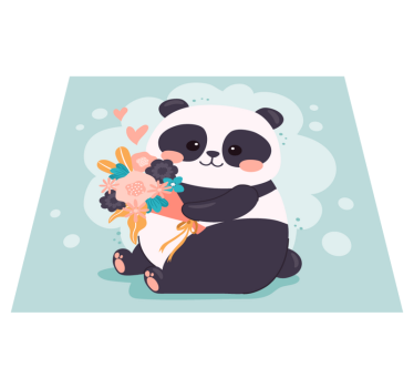 Fericit panda fata animal vinil mat - TenStickers