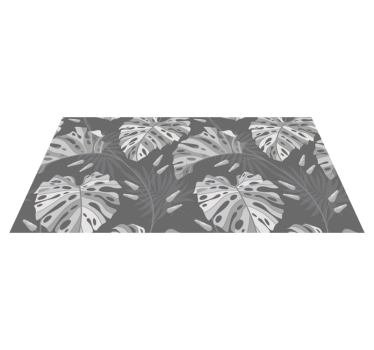 Covor tropical cu frunze tropicale gri - TenStickers