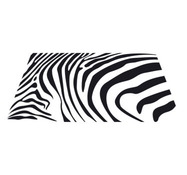Covor negru zebra animal print - TenStickers