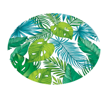 Covor circular dormitor frunze tropicale - TenStickers